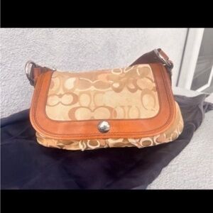 Coach Pleated Beige Signature Soho Bag